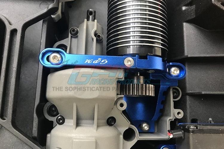 Gpm Aluminum Motor Mount /Heat Sink Fins Traxxas Unlimited Desert Racer Blue - PowerHobby