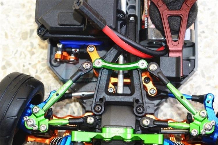 Gpm GT048 Blue Aluminum Steering Assembly (14Pieces Set) Traxxas Gt4 Tec 2.0 - PowerHobby