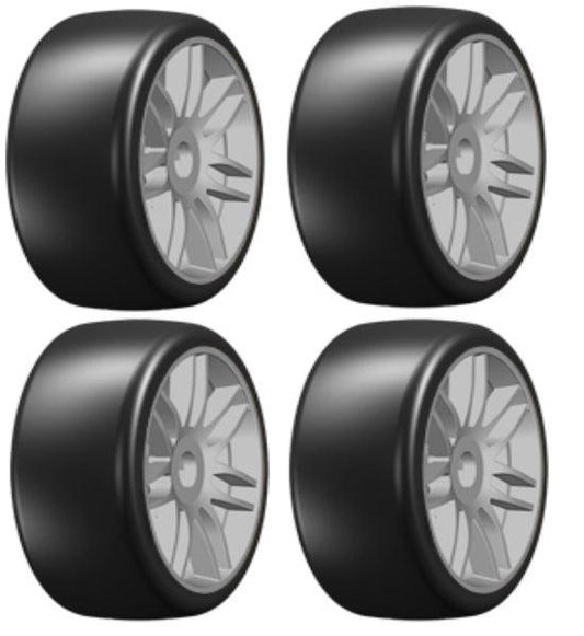 GRP GTK02-S4 GT T02 Slick S4 SoftMedium Mounted Tires Belted (4) 1/8 Buggy 17MM - PowerHobby