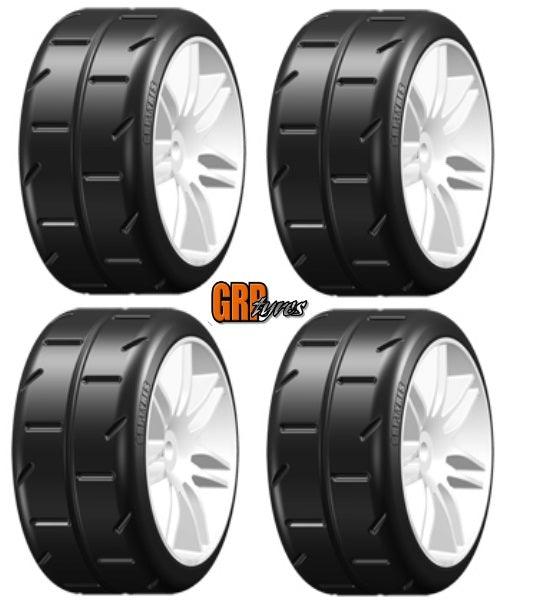 GRP GTH01-S7 GT T01 REVO S7 MediumHard Mounted Belted Tires (4) 1/8 Car Buggy - PowerHobby