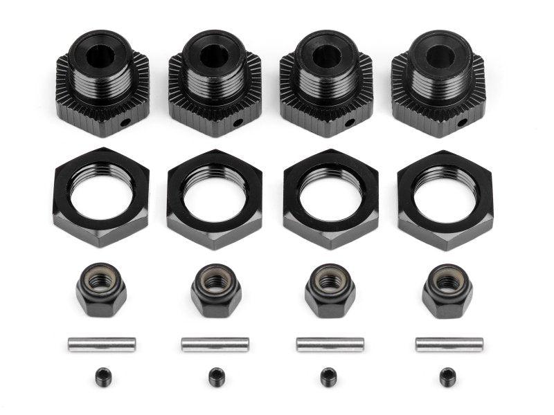 HPI 114341 Aluminum Wheel Hub Set 17mm (4) Black Savage X / Flux / XL / X SS - PowerHobby