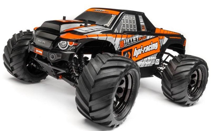 Hpi Racing 115515 Bullet MT Clear Body w/ Nitro/Flux Black Decals - PowerHobby