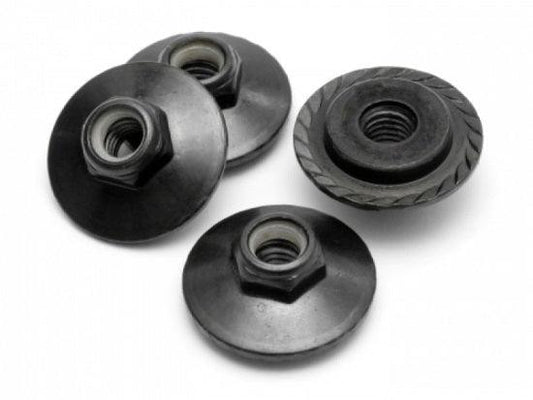 HPI Z680 Flanged Locknut M5X8mm (Black/4Pcs) Savage Trophy Truggy - PowerHobby