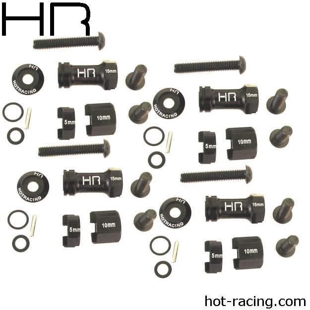 Hot Racing HRASCP10MW01 Aluminum 12MM Multi Width Hex Hub 30 TO 60MM - PowerHobby