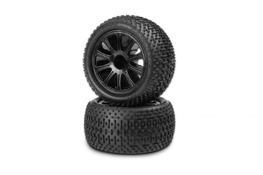 J Concepts  Goose Bumps Tires - Green Pre-Mounted for 1/16 E-Revo Tires - PowerHobby