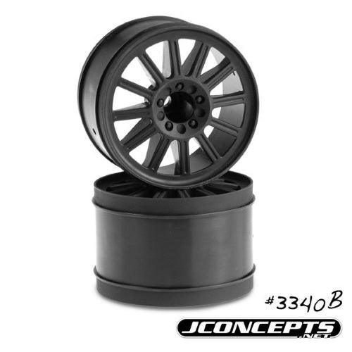 JConcepts 12mm Hex Rulux 2.8" Front Wheel (2) Black Traxxas Rustler Stampede - PowerHobby