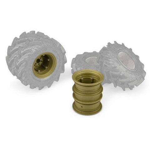 JConcepts 3388G Krimson Dually 2.6" Dual Truck Wheels (Olive/Gold) Axial SMT10 - PowerHobby