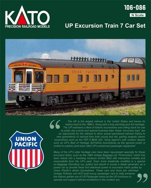 Kato 106-086 N Scale N Union Pacific Excursion Train 7-Car Set - PowerHobby