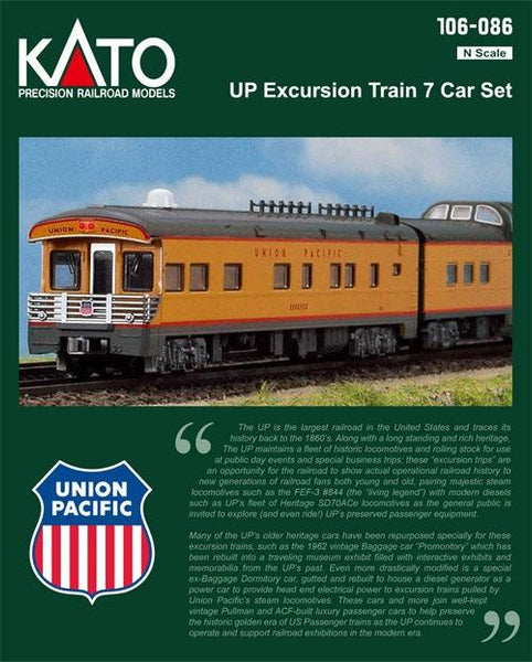 Kato 106-086 N Scale N Union Pacific Excursion Train 7-Car Set