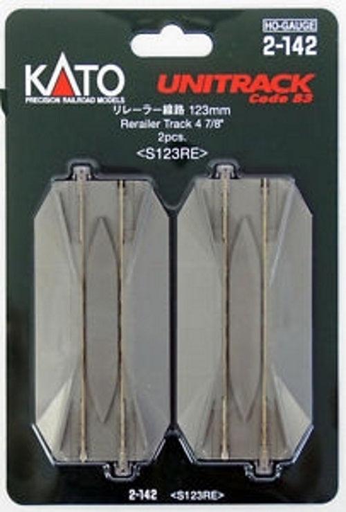 Kato 2142 HO Scale Unitrack 123mm 4-7/8" Road Crossing and Rerailer Track (2) - PowerHobby