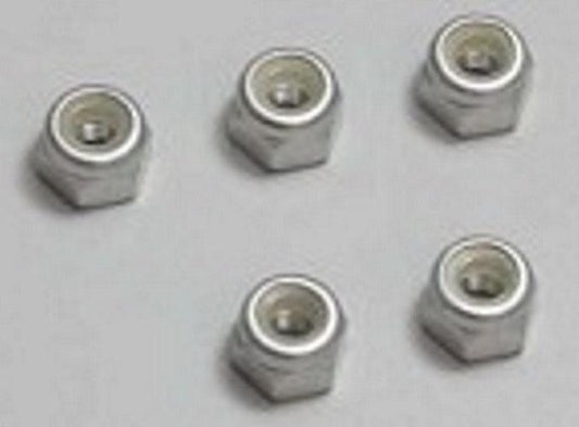Kyosho 1-N3043NA-S Nut (M3x4.3) Nylon Silver (5) - PowerHobby