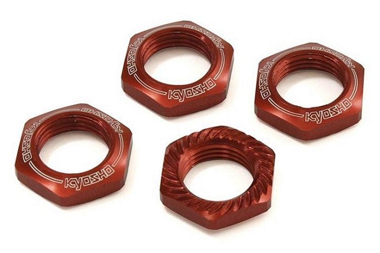 Kyosho IFW472R 17mm Wheel Nut (Red/4pcs/Serrated) Inferno GT/GT2 Inferno - PowerHobby