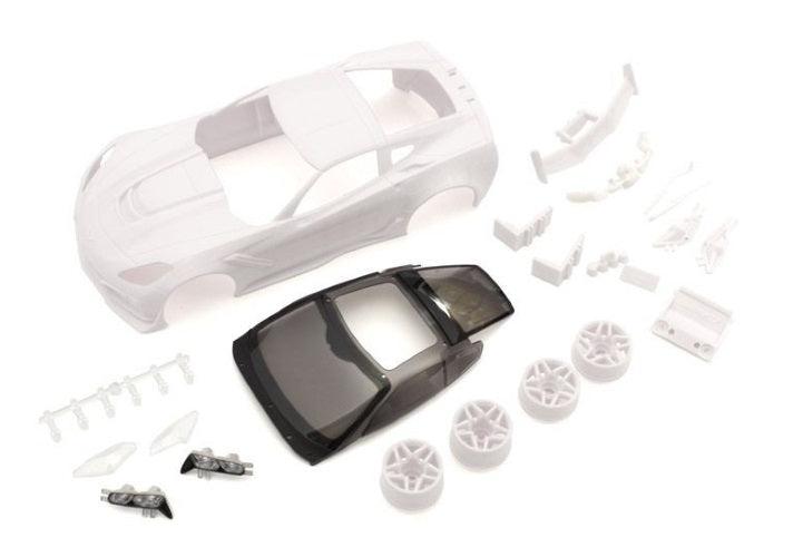 Kyosho MZN196 Corvette ZR1 White Body Set w/Wheel - PowerHobby