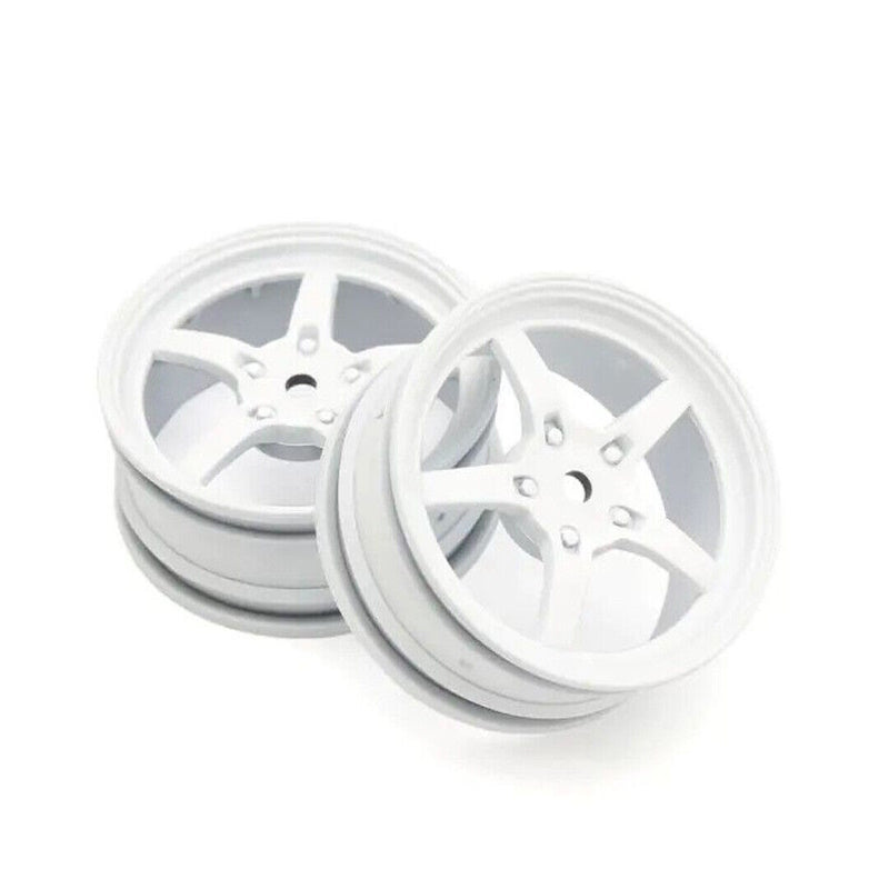 Kyosho FAH705W 5-Spoke Racing Wheels White (2pcs) for 1/10 Touring Cars - PowerHobby