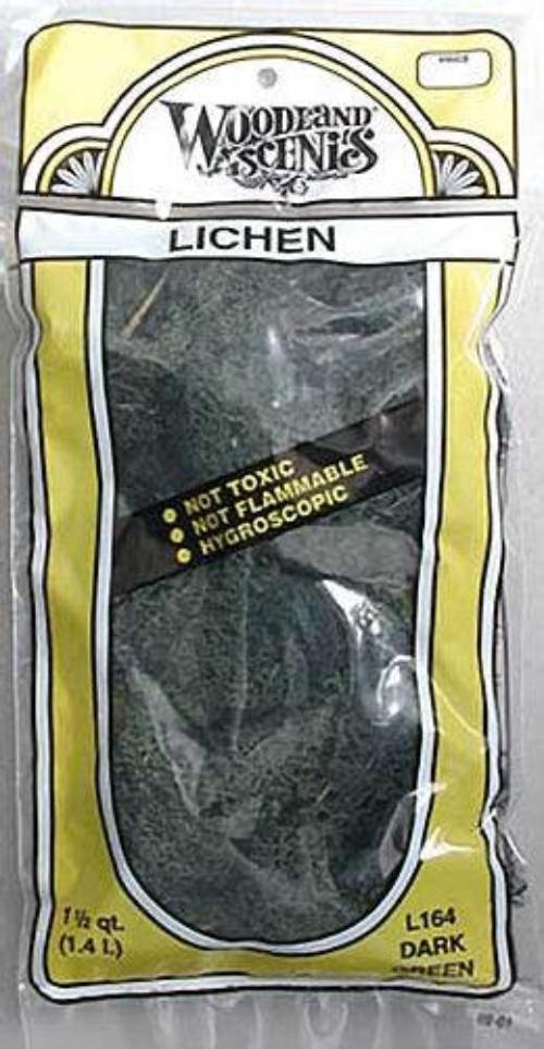 Woodland Scenics L164 N/HO Lichen Dark Green 1.5 Quarts Train Scenery - PowerHobby