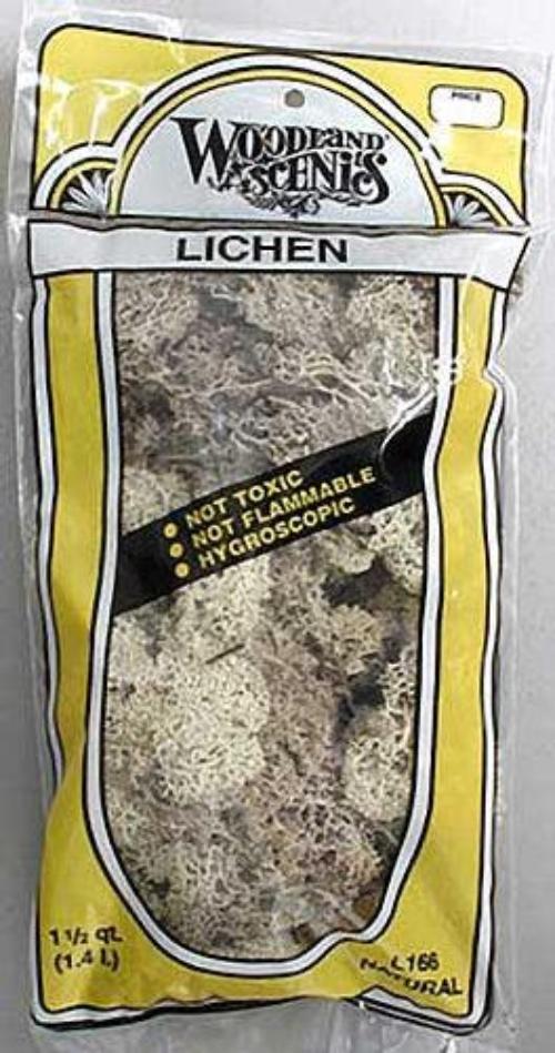 Woodland Scenics L166 N/HO Lichen Natural 1.5 Quarts Train Scenery - PowerHobby