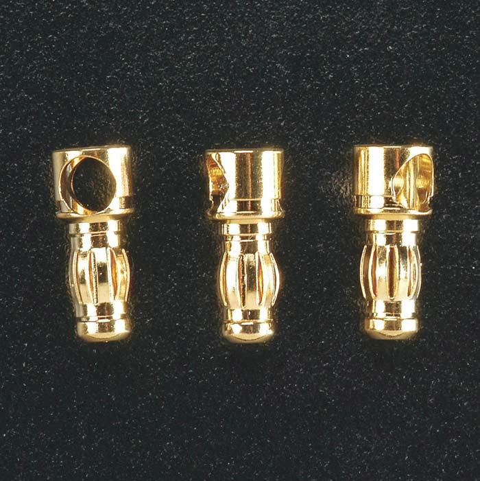 Great Planes Gold Plate Bullet Connector Male 3.5mm (3) GPMM3112 - PowerHobby