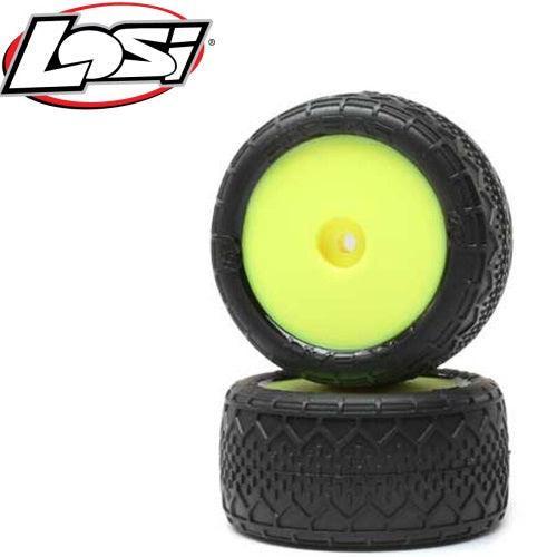 Losi LOS41016 BK Bar Rear Mounted Yellow Tires/ Wheels (2) Mini-B ...