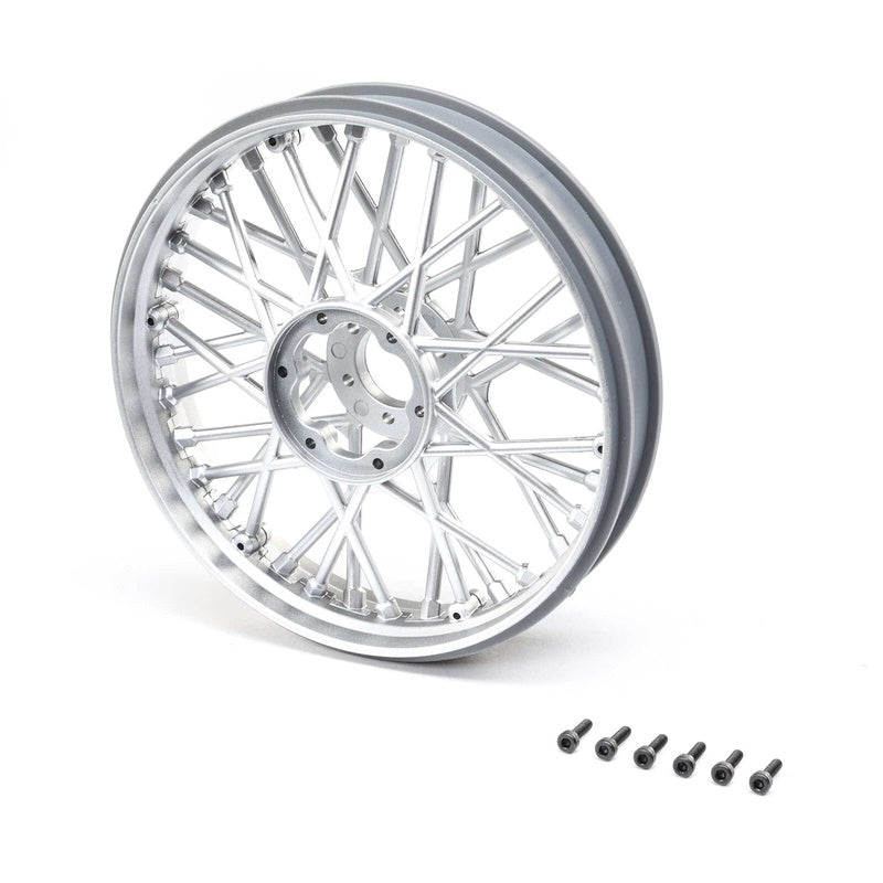 Losi LOS46002 Front Wheel Set, Satin Chrome: Promoto-MX - PowerHobby