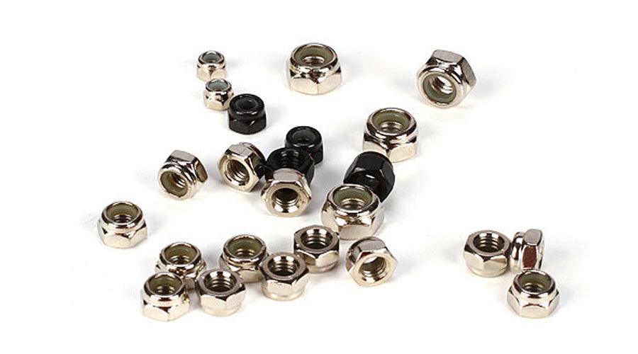 Losi LOSB6590 Lock Nut Asst. 3,4,5,6MM (24): 5IVE-T - PowerHobby