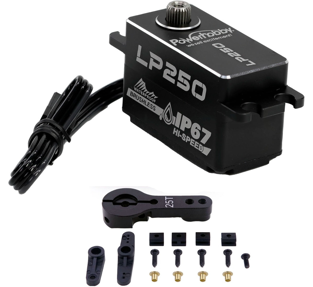 Powerhobby LP250 19KG Programmable Waterproof Low Profile Hi-Speed Servo - PowerHobby
