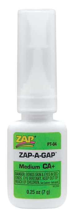Zap PT04 Adhesives Zap-A-Gap CA+ Glue 1/4 oz - PowerHobby
