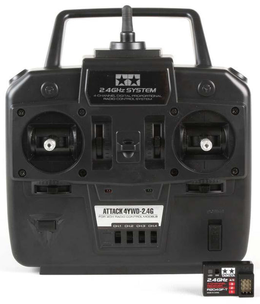Tamiya 7255252 Attack 2.4 GHZ Radio System 4-Channel 4CH 1/16 Tanks 1/14 Trucks - PowerHobby