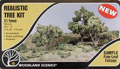 Woodland Scenics TR1111 N/HO Tree Kits 3/4-3" (21) Train Scenery - PowerHobby