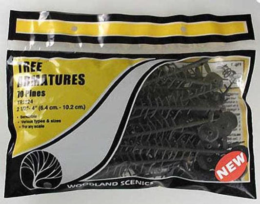 Woodland Scenics TR1124 N/HO Tree Armatures 2-1/2-4" (70) Train Scenery - PowerHobby
