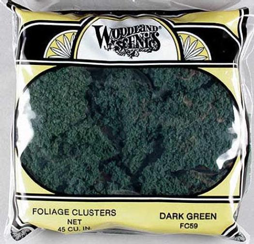Woodland Scenics FC59 N/HO Foliage Cluster Dark Green Train Scenery - PowerHobby