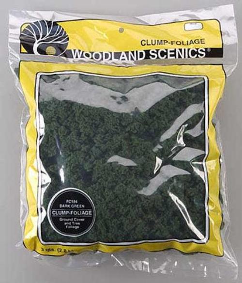 Woodland Scenics FC184 N/HO Clump Foliage Dark Green Train Scenery - PowerHobby