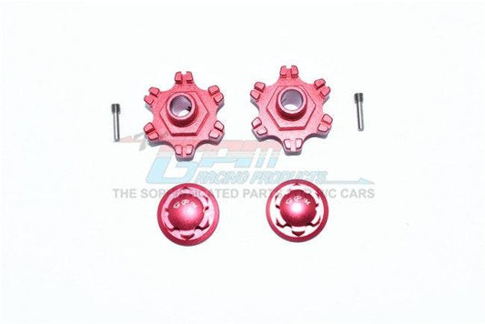 GPM ALUMINUM WHEEL HEX (+6MM) + WHEEL LOCK Arrma Limitless RED - PowerHobby