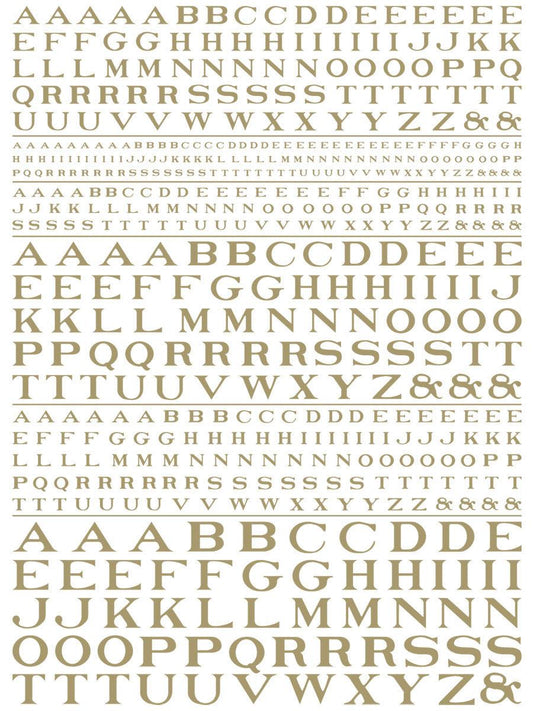 Woodland Scenics MG703 Roman R.R. Letters Gold 1/16-5/16" Train Decal Sheet - PowerHobby
