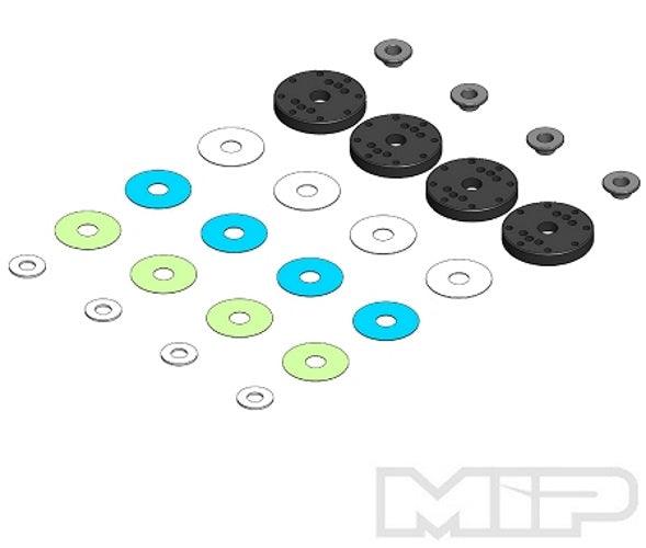 MIP 19020 Bypass1 Pistons 8-Hole Set 16mm Team Associated 1/8th - PowerHobby