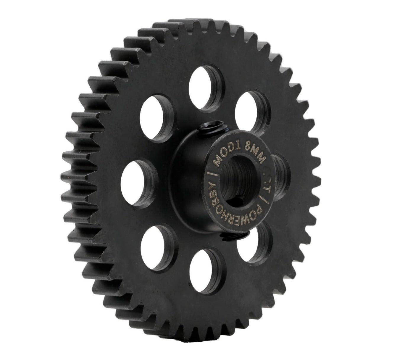 Power Hobby 50T 8mm Hardened Steel Mod1 Pinion Gear with 2 Grub Screws
