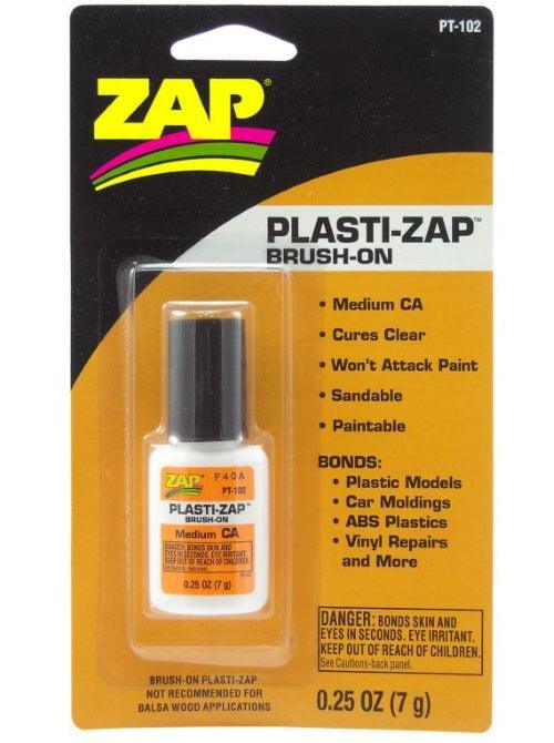 Zap PAAPT102 Plasti-Zap Brush On Bottle Medium CA, .25 oz Glue - PowerHobby