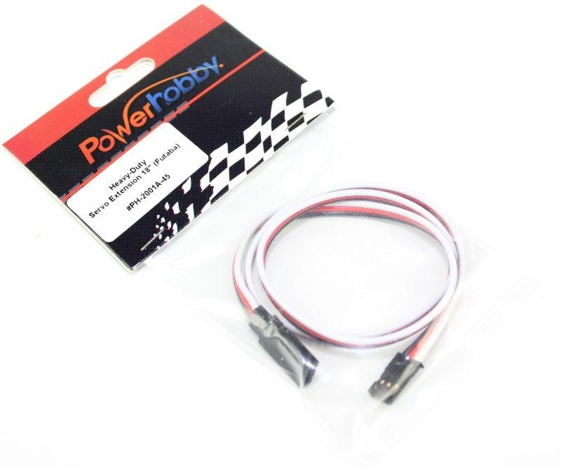 Powerhobby 18" Heavy Duty Servo Extension Wire Futaba Connector J 20AWG - PowerHobby