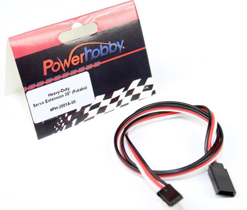 Powerhobby 20" Heavy Duty Servo Extension Wire Futaba Connector J 20AWG - PowerHobby