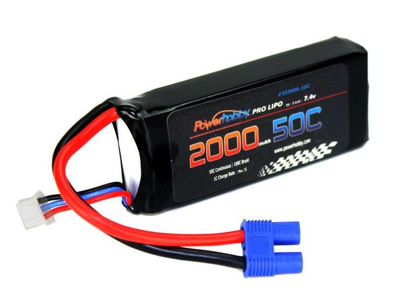 Batterie Li‑Po 7.4V 2000mAh – Prise En T, Avec Chargeur 2‑en‑1 – Pour Modélisme, Drones, Etc.