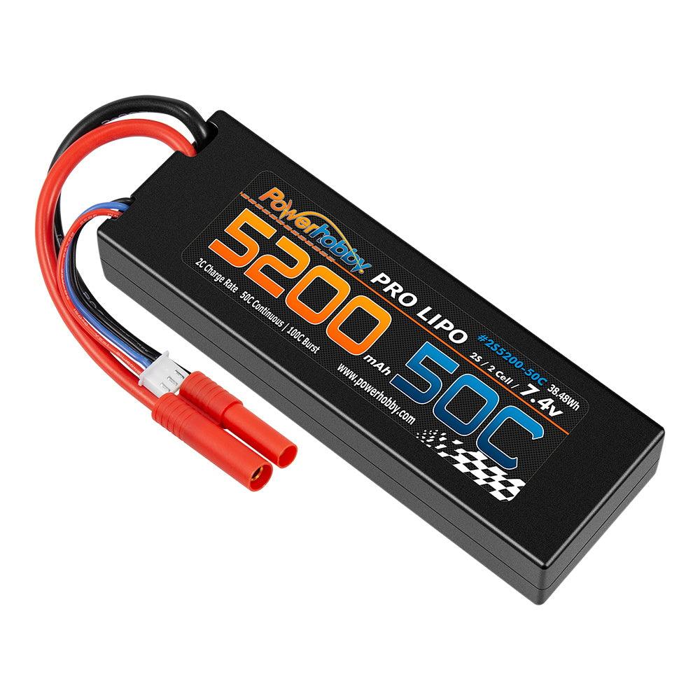 Powerhobby 2S 7.2V 5200mah 50C Lipo Battery w REDCAT 4.0mm Plug - PowerHobby