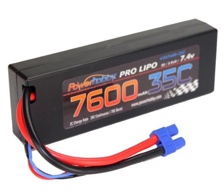 Powerhobby 2s 7.4v 7600mah 35c Lipo Battery w EC3 Plug 2-Cell - PowerHobby