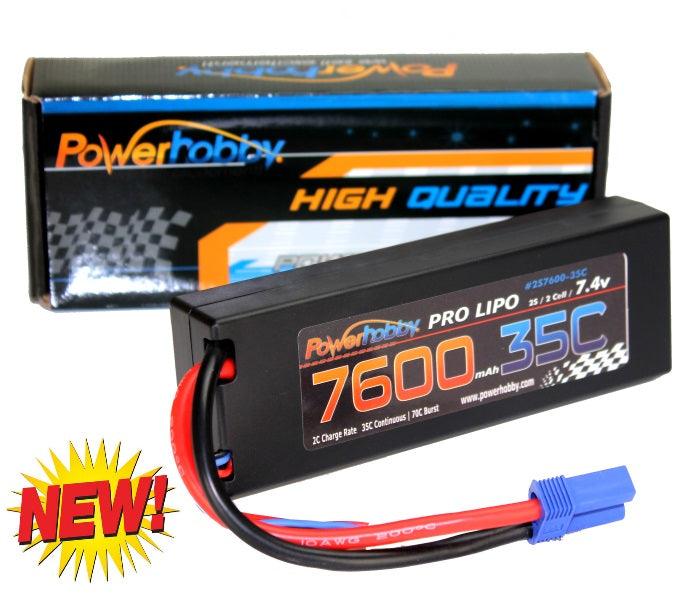 Powerhobby 2s 7.4v 7600mah 35c Lipo Battery w EC5 Plug 2-Cell - PowerHobby