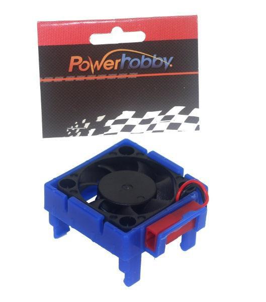 POWERHOBBY ESC + Aluminium Motor Kühlerlüfter Kombo Blau Für Traxxas