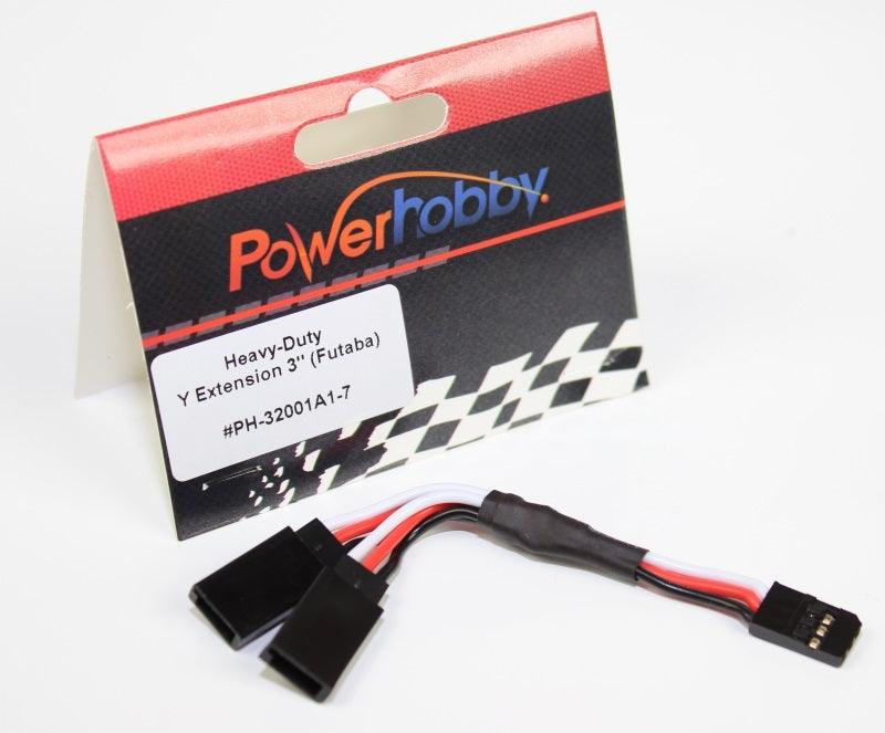 Powerhobby 3" Heavy Duty Y Servo Extension / Harness Futaba Connector - PowerHobby