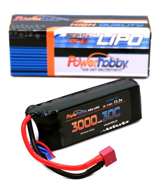 Powerhobby 3S 11.1V 3000mAh 30C Lipo Battery w Deans Plug - PowerHobby