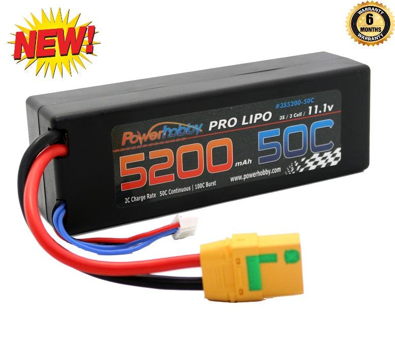 Powerhobby 3S 11.1V 5200mAh 50C Lipo Battery w XT90 Plug 3-Cell Hard Case - PowerHobby