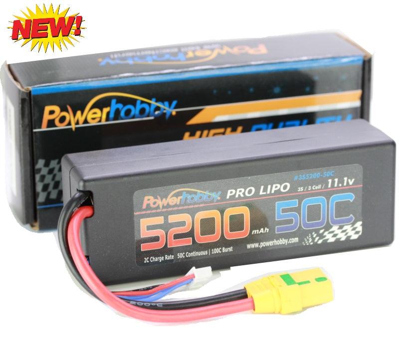 Powerhobby 3S 11.1V 5200mAh 50C Lipo Battery w XT90 Plug 3-Cell Hard Case - PowerHobby