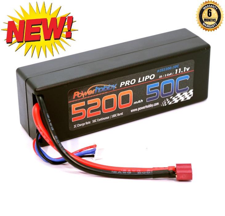 Powerhobby 3S 11.1V 5200mAh 50C Lipo Battery w Deans Plug 3-Cell Hardcase - PowerHobby