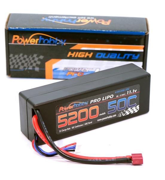Powerhobby 3S 11.1V 5200mAh 50C Lipo Battery w Deans Plug 3-Cell Hardcase - PowerHobby
