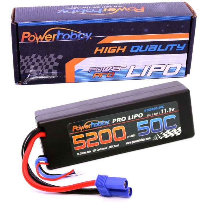 Powerhobby 3S 11.1V 5200mAh 50C Lipo Battery w EC5 Plug 3-Cell Hard Case - PowerHobby